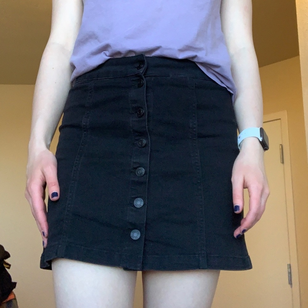 Black jean skirt